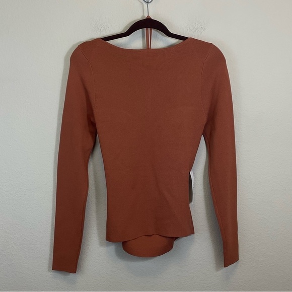 NWT Bardot Copper Maxwell Long Sleeve Cut‎ Out Knit Top Size L - Picture 6 of 9